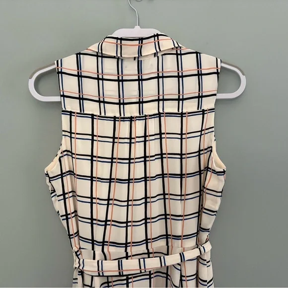 Banana Republic Plaid Sleeveless Belted Shirtdress 8P NWT - Picture 8 of 13